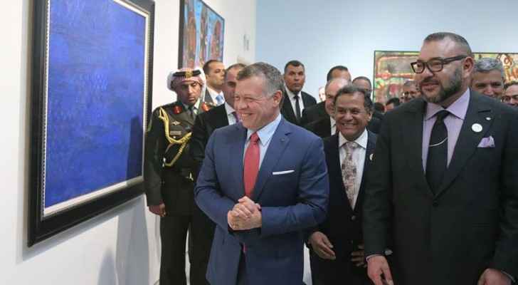 الملك والعاهل المغربي يفتتحان معرض الفن