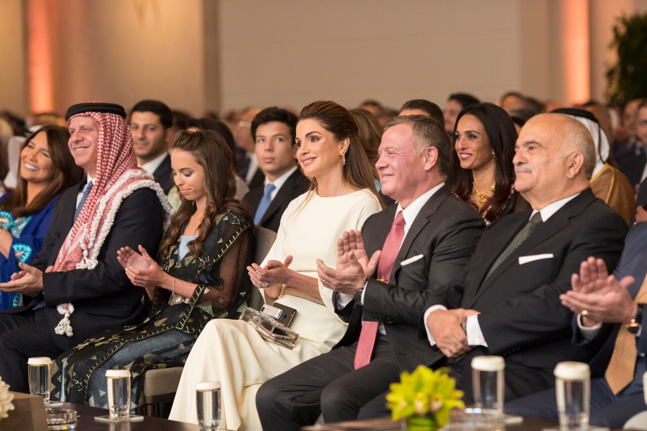 جلالتا الملك عبدالله الثاني والملكة رانيا وسمو الأميرة سلمى خلال احتفال بمناسبة عيد الاستقلال الواحد والسبعين للأردن  عمان، الأردن/ 25 أيار  2017