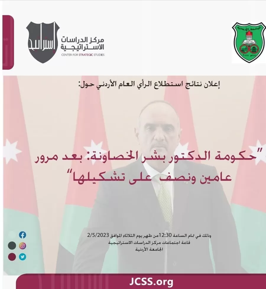 استطلاع الرأي العام الأردني
حكومة الخصاونة
تدهور الأوضاع الاقتصادية في الأردن