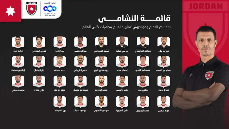 مدار الساعة,أخبار الأردن,اخبار الاردن,تصفيات كأس العالم,قائمة النشامى,كأس العالم,منتخب النشامى,ستاد عمان الدولي,يزن العرب,علي علوان,موسى التعمري,يزن النعيمات