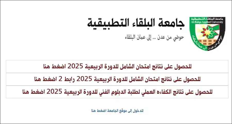 مدار الساعة,أخبار الأردن,اخبار الاردن,جامعة البلقاء التطبيقية,نتائج الشامل,امتحان الشهادة الجامعية المتوسطة,امتحان الشامل