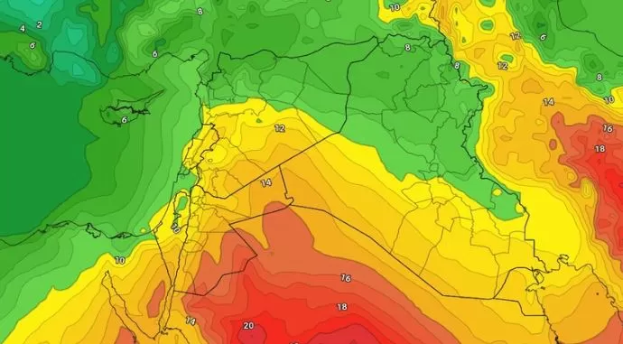 مدار الساعة,الطقس في الأردن اليوم,درجات الحرارة