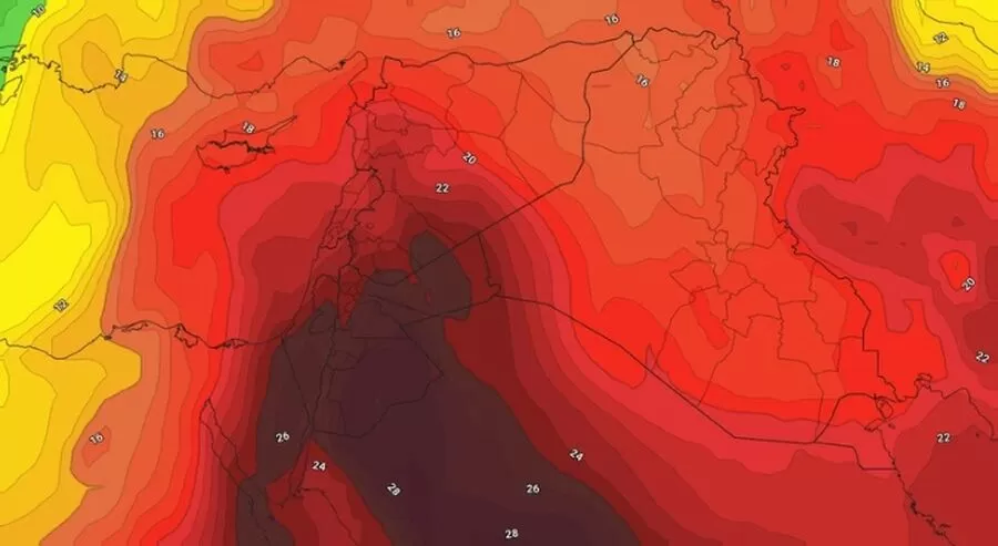 مدار الساعة,درجات الحرارة,#طقس_الأردن #كتلة_هوائية_حارة #منخفض_جوي_خماسيني