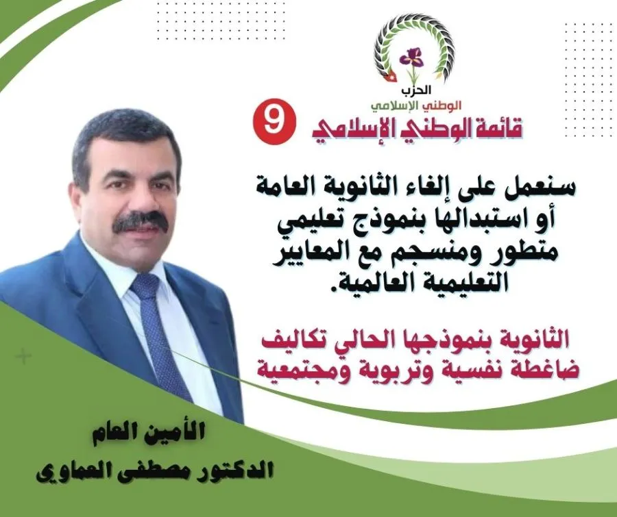 مدار الساعة,انتخابات مجلس النواب الأردني 2024,الانتخابات البرلمانية الأردنية,الانتخابات النيابية الأردنية,الحزب الوطني الإسلامي