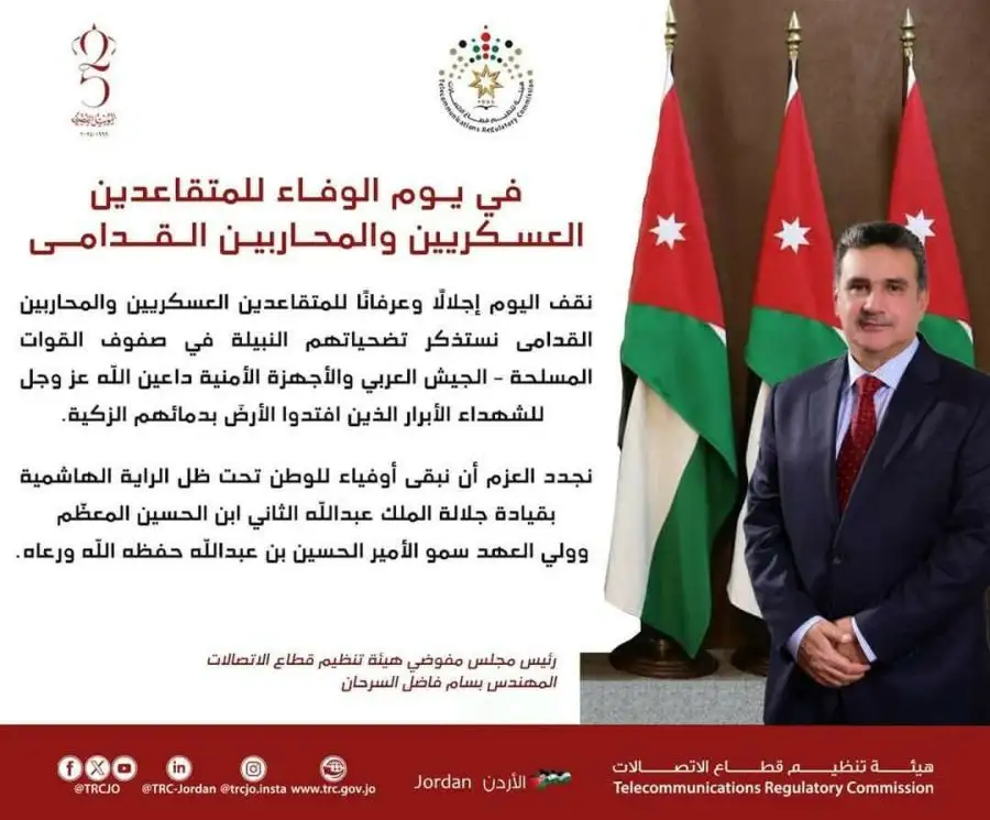 مدار الساعة,مناسبات أردنية,الملك عبدالله الثاني,ولي العهد,هيئة تنظيم قطاع الاتصالات,القوات المسلحة,الجيش العربي