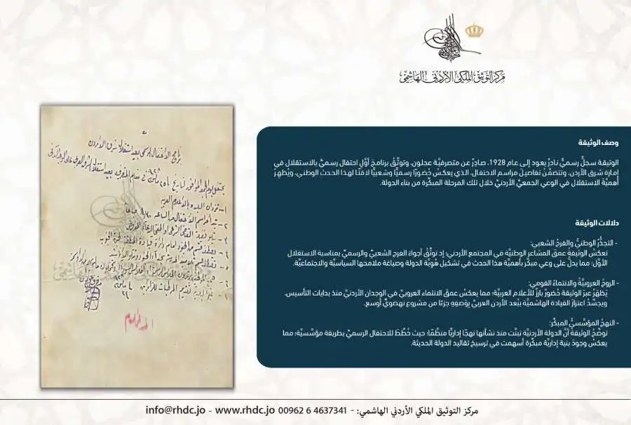 مدار الساعة,أخبار الأردن,اخبار الاردن,المملكة الأردنية الهاشمية,عبدالله بن الحسين,مركز التوثيق الملكي الأردني الهاشمي