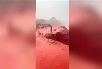 الجزيرة القرمزية: أمطار هرمز تحول شواطئها