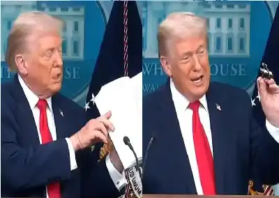 ترامب يمازح الصحفيين بعد موقف محرج