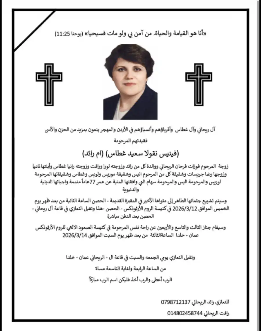 مدار الساعة,وفيات اليوم في الأردن