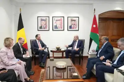 الصفدي يستقبل نظيره البلجيكي (صور)