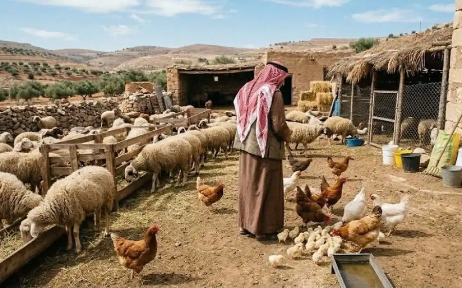 خراف المزرعة وصيصان عمان