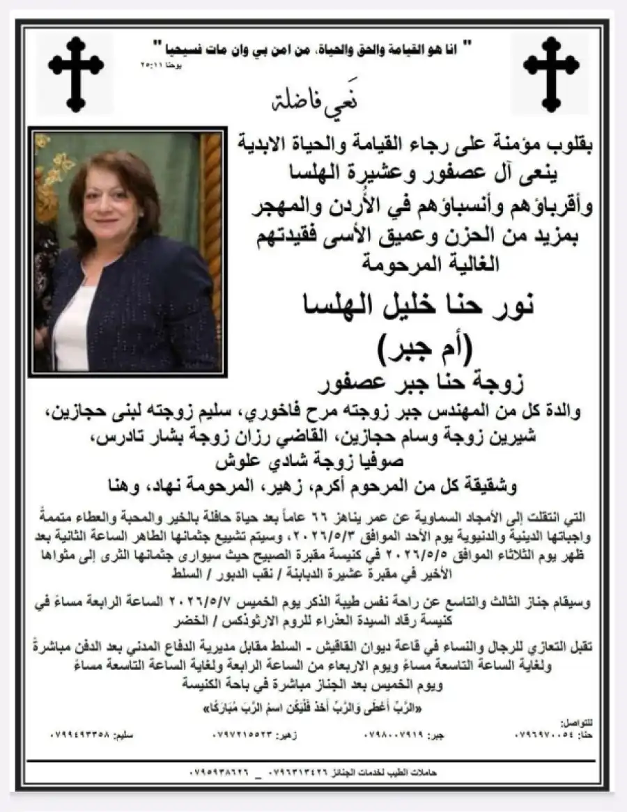 مدار الساعة,وفيات اليوم في الأردن