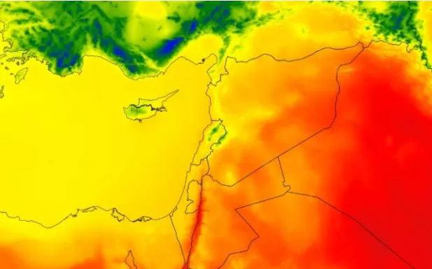 مدار الساعة,درجات الحرارة,البحر الميت,العقبة,عمان,
