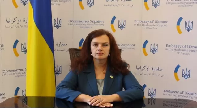 السفيرة الاوكرانية في الأردن تدعو (فيديو)