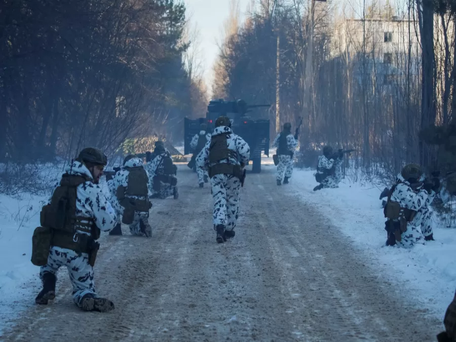 معارك في تشيرنوبيل في أوكرانيا قرب