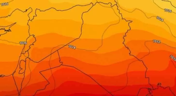 مدار الساعة, الطقس في الأردن اليوم,درجات الحرارة