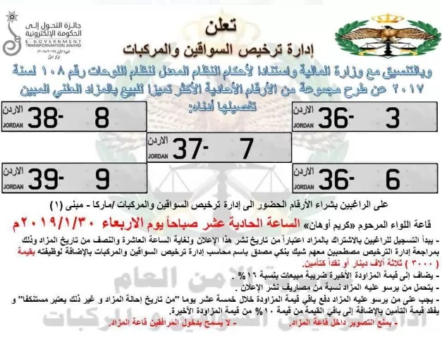 مدار الساعة,أخبار الأردن,اخبار الاردن,إدارة ترخيص السواقين والمركبات,وزارة المالية